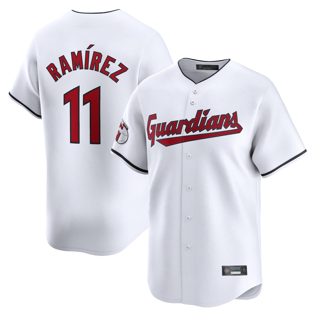Johmsee C.Guardians #11 Jose Ramirez Player White Limited Home Stitched Jerseys