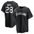 Johmsee C.Guardians #28 Tanner Bibee Player Black Home Game Stitched Jerseys