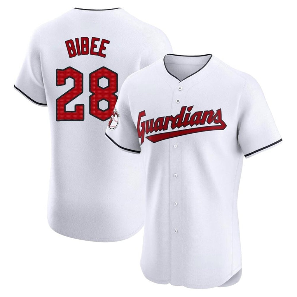 Johmsee C.Guardians #28 Tanner Bibee Player White Limited Elite Home Stitched Jerseys
