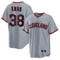 Johmsee C.Guardians #38 Steven Kwan Player Gray Home Game Stitched Jerseys