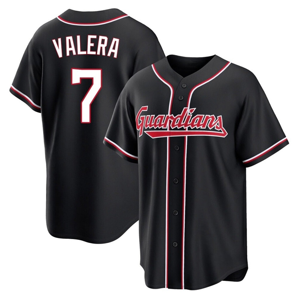 Johmsee C.Guardians #7 George Valera Player Black Fashion Out Home Game Stitched Jerseys