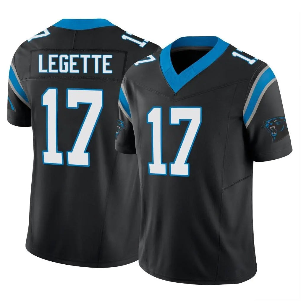 Johmsee C.Panthers #17 Xavier Legette Player Black Vapor F.U.S.E. Limited Home Game Stitched Jerseys