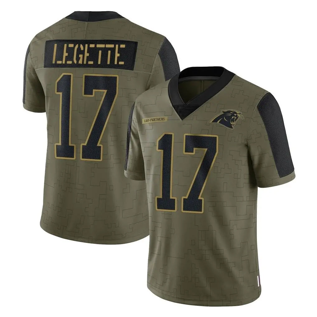 Johmsee C.Panthers #17 Xavier Legette Player Olive Salute to Service Limited Game Stitched Jerseys