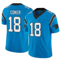 Johmsee C.Panthers #18 Jalen Coker Player Blue Vapor F.U.S.E. Limited Home Game Stitched Jerseys