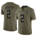Johmsee C.Panthers #2 Michael Jackson Player Olive Salute to Service Game Stitched Jerseys