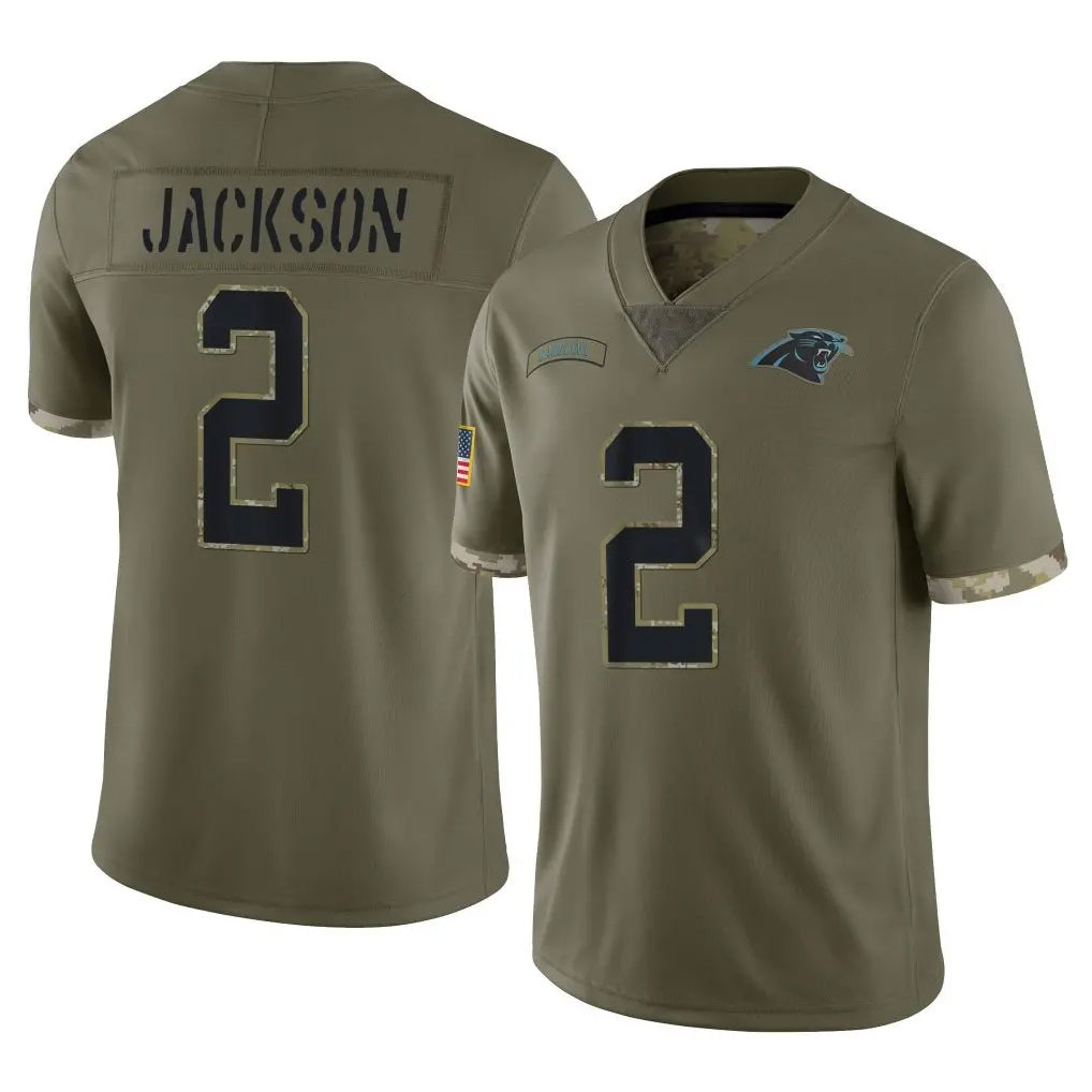 Johmsee C.Panthers #2 Michael Jackson Player Olive Salute to Service Game Stitched Jerseys