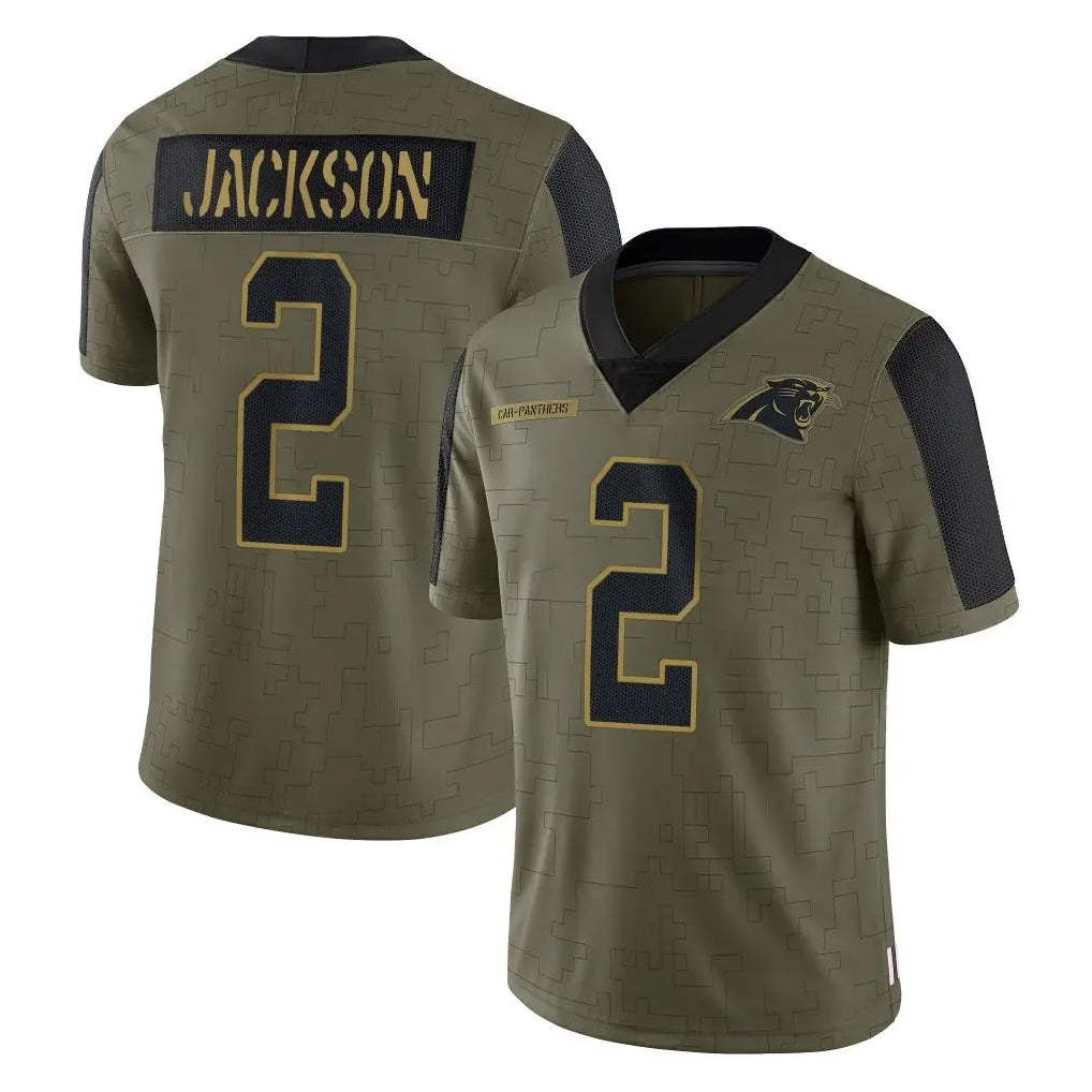 Johmsee C.Panthers #2 Michael Jackson Player Olive Salute to Service Limited Game Stitched Jerseys
