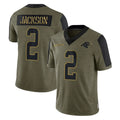 Johmsee C.Panthers #2 Michael Jackson Player Olive Salute to Service Limited Game Stitched Jerseys