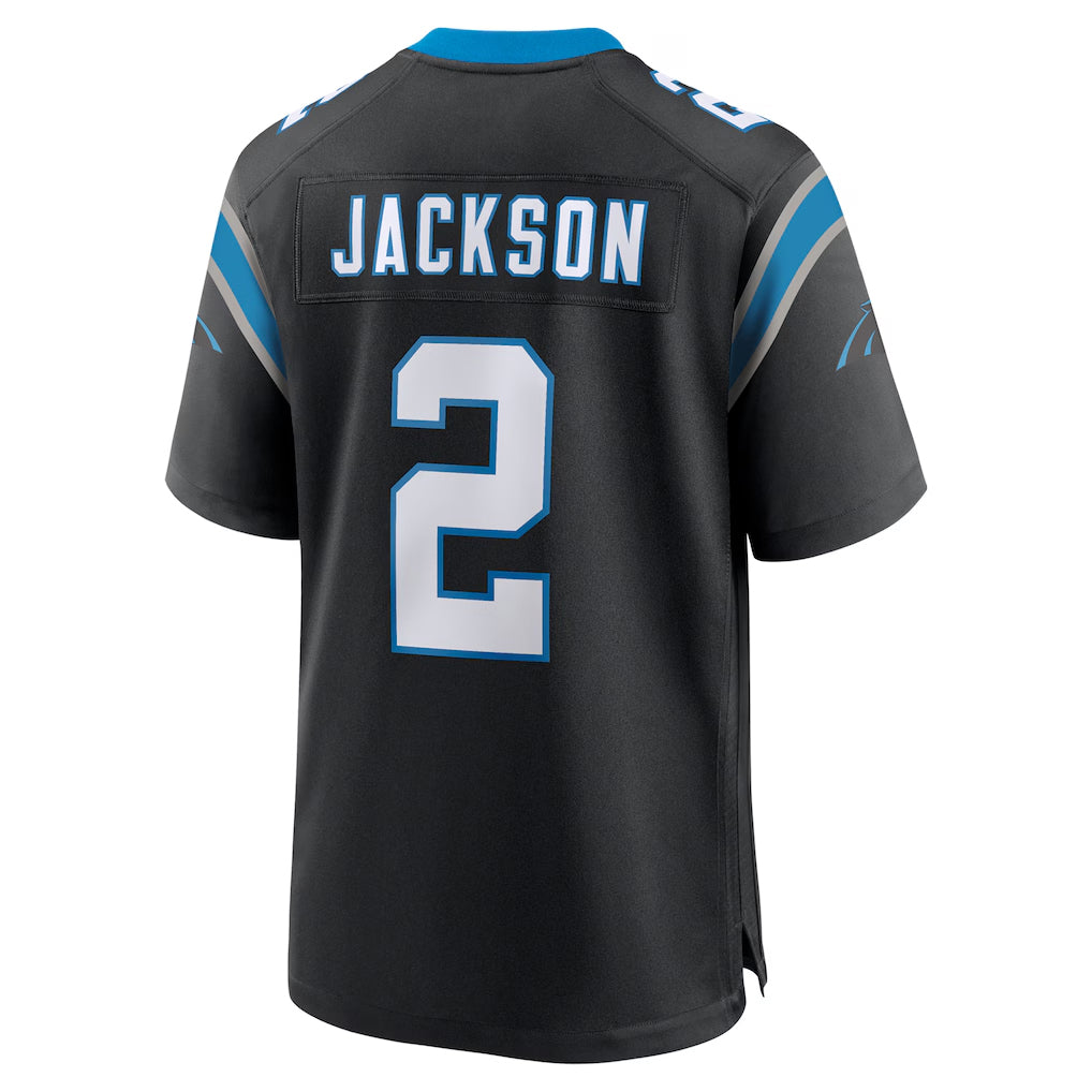 Johmsee C.Panthers #2 Mike Jackson Player Black Home Game Stitched Jerseys