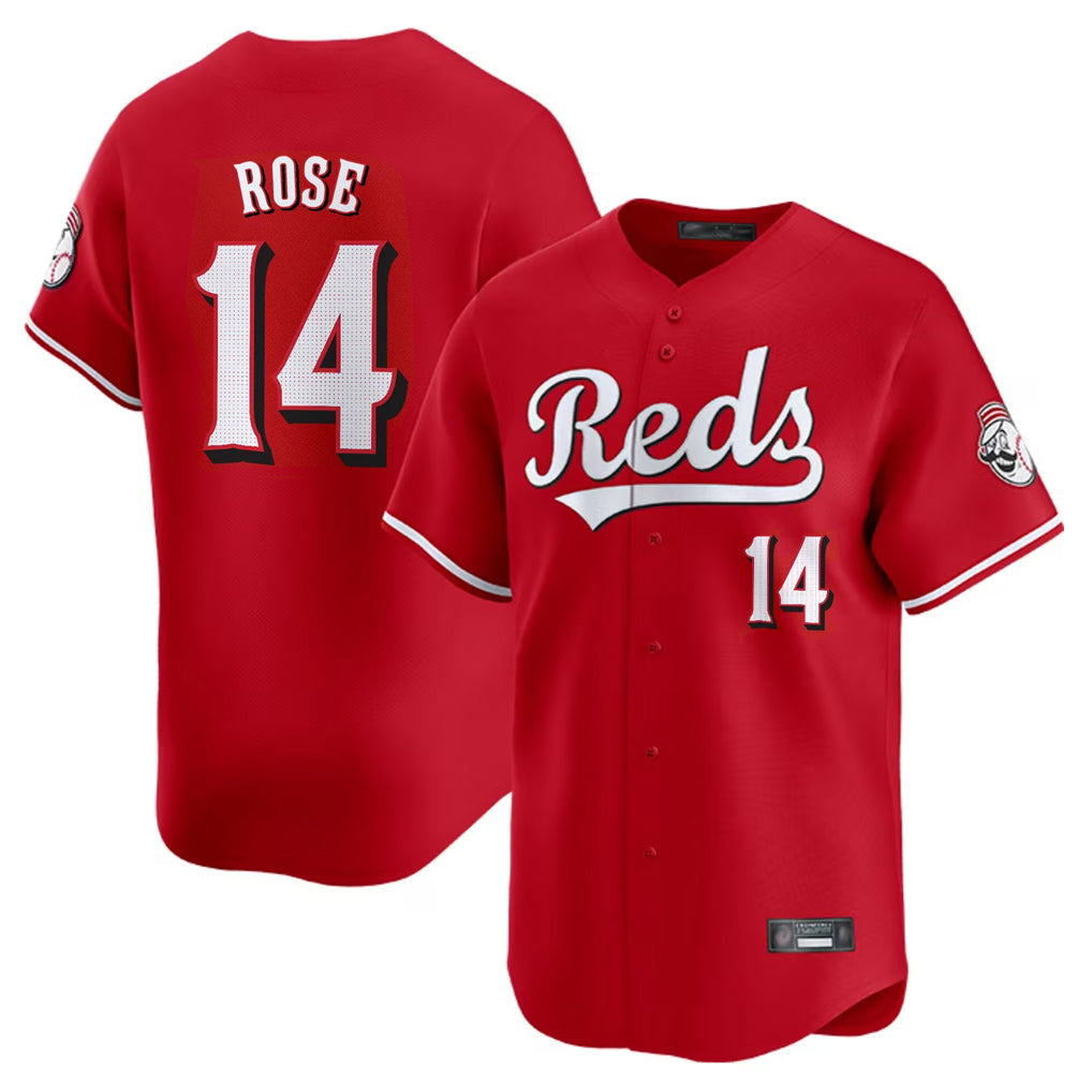 Johmsee C.Reds #14 Pete Rose Player Red Home Limited Stitched Jerseys