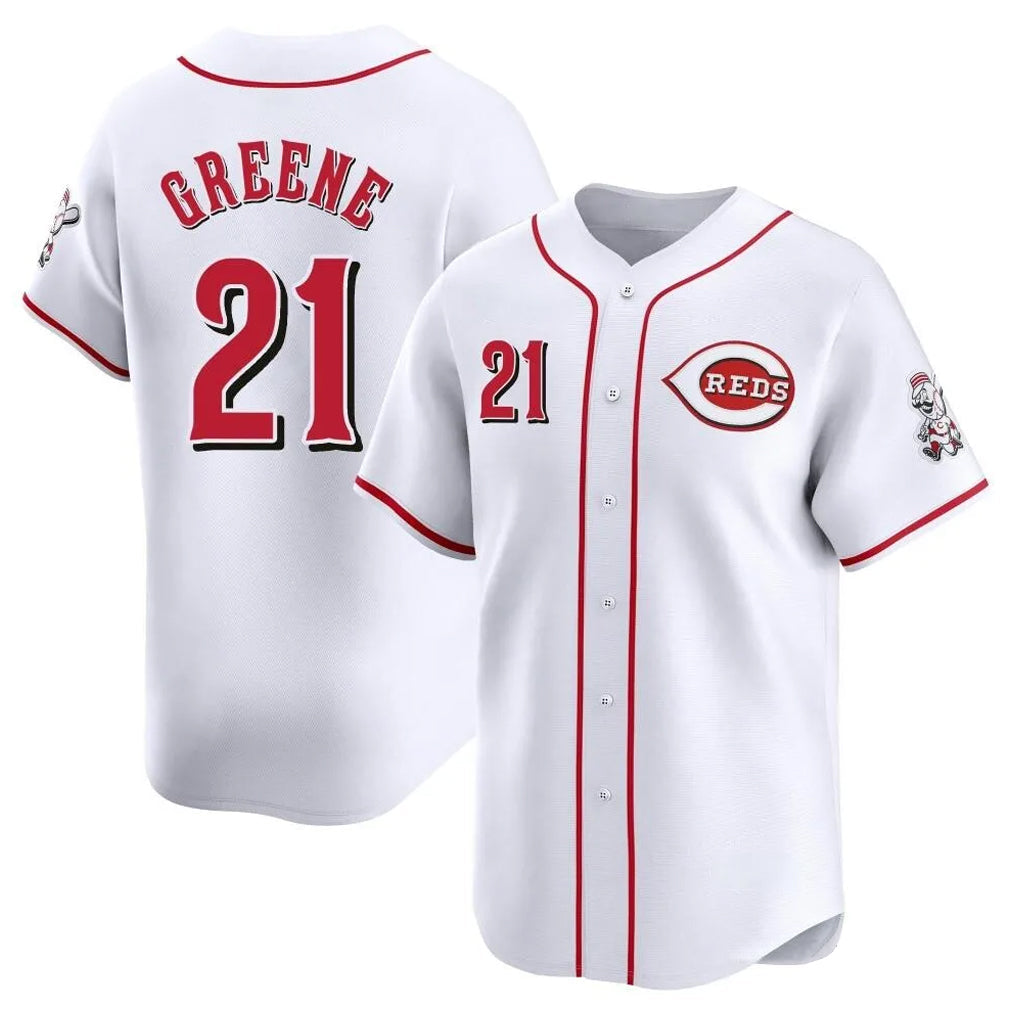 Johmsee C.Reds #21 Hunter Greene Player White Home Limited Stitched Jerseys