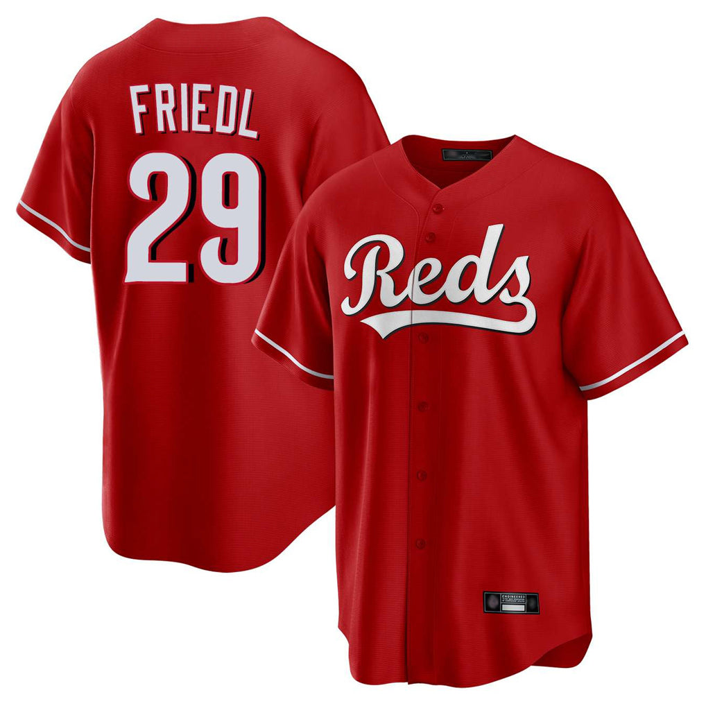 Johmsee C.Reds #29 TJ Friedl Player Red Home Game Stitched Jerseys
