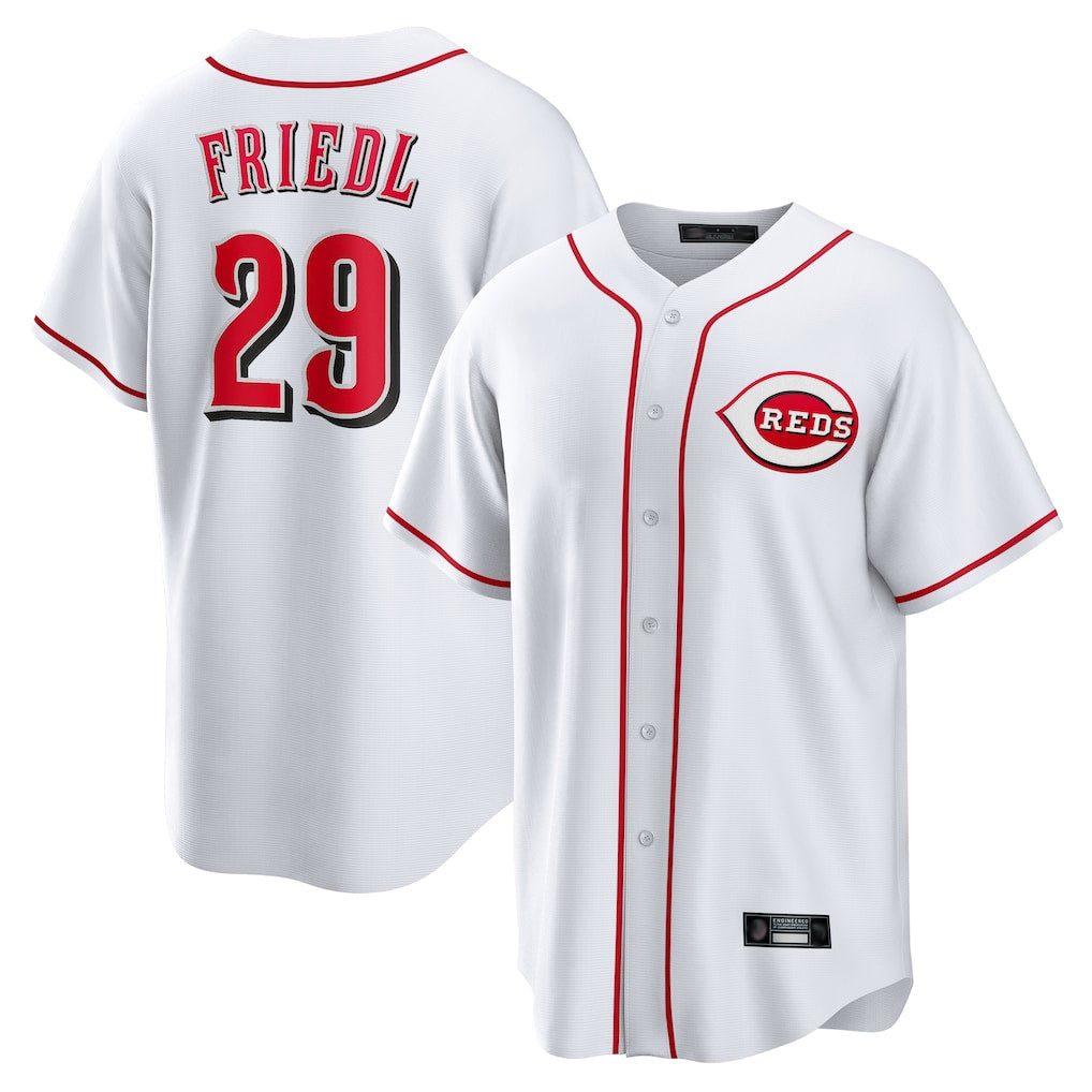 Johmsee C.Reds #29 TJ Friedl Player White Game Home Stitched Jerseys