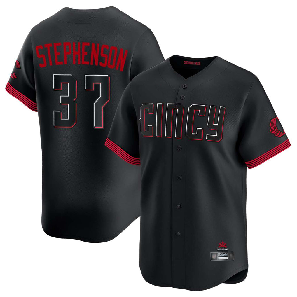 Johmsee C.Reds #37 Tyler Stephenson Player Black City Connect Home Limited Stitched Jerseys