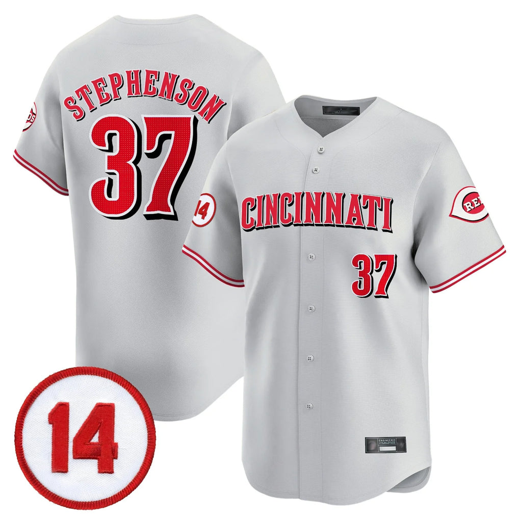 Johmsee C.Reds #37 Tyler Stephenson Player Gray Vapor Premier Limited Home Stitched Jerseys