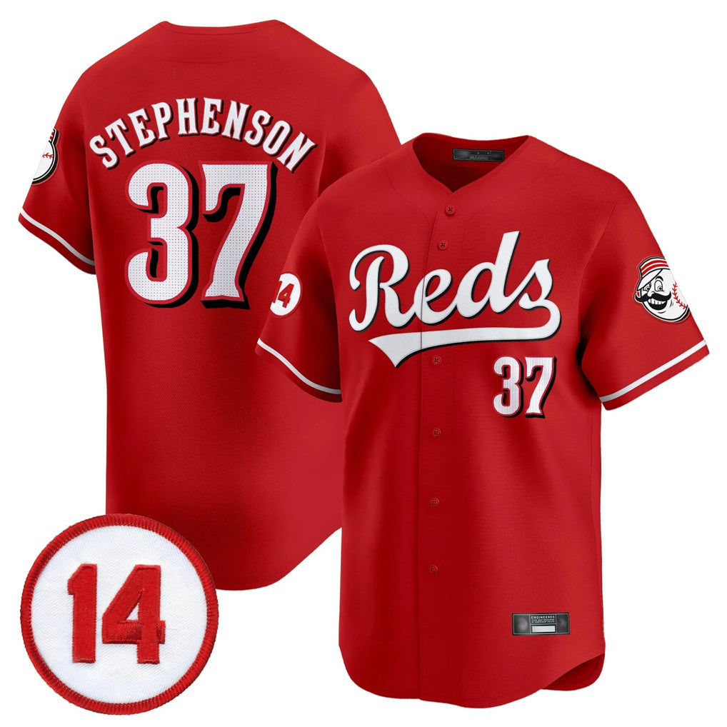 Johmsee C.Reds #37 Tyler Stephenson Player Red Vapor Premier Limited Home Stitched Jerseys