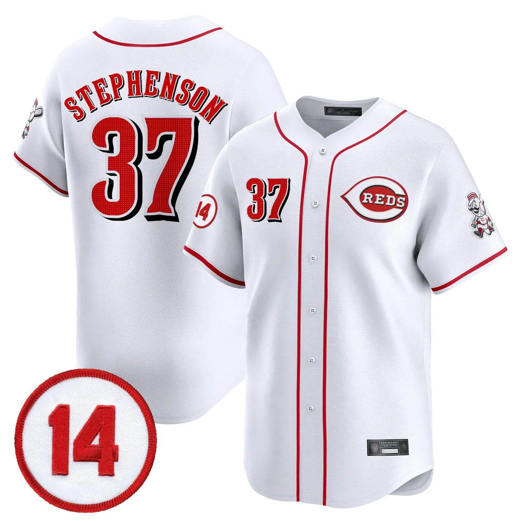 Johmsee C.Reds #37 Tyler Stephenson Player White Vapor Premier Limited Home Stitched Jerseys