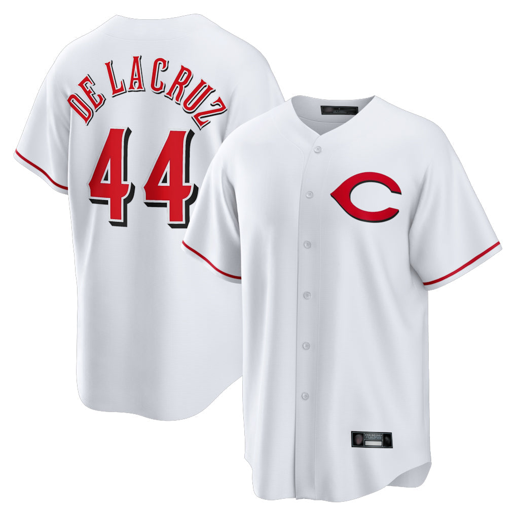 Johmsee C.Reds #44 Elly De La Cruz Player White Home Game Stitched Jerseys