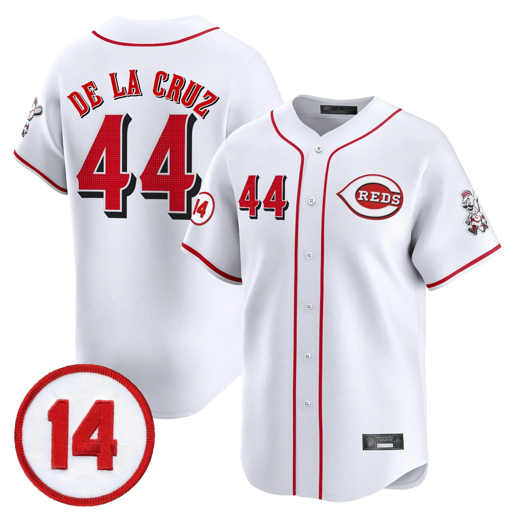 Johmsee C.Reds #44 Elly De La Cruz Player White Vapor Premier Limited Home Stitched Jerseys