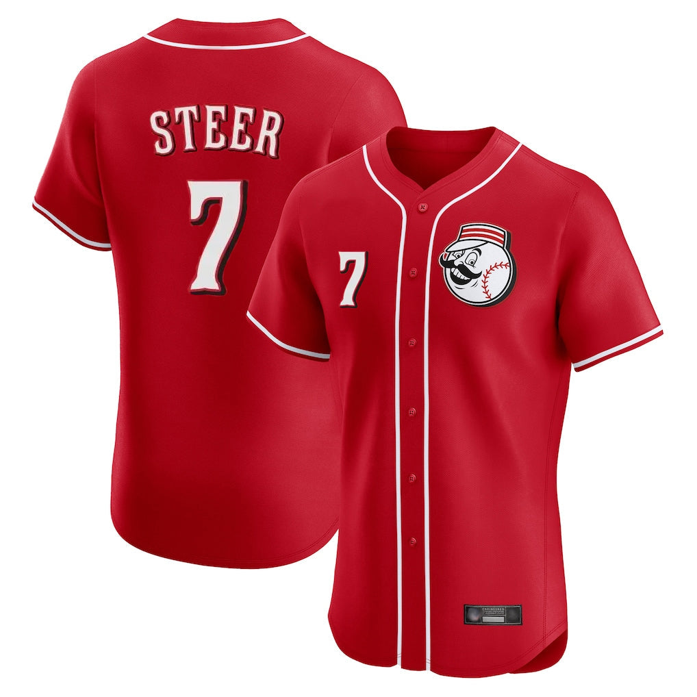 Johmsee C.Reds #7 Spencer Steer Player Red Limited Elite Home Game Stitched Jerseys