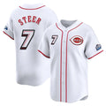 Johmsee C.Reds #7 Spencer Steer Player White Speedway Classic Home Limited Stitched Jerseys