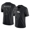 Johmsee D.Broncos #17 Jaylen Waddle Player Black Reflective Limited Stitched Jerseys