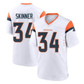 Johmsee D.Broncos #34 JL Skinner Player White Home Game Stitched Jerseys