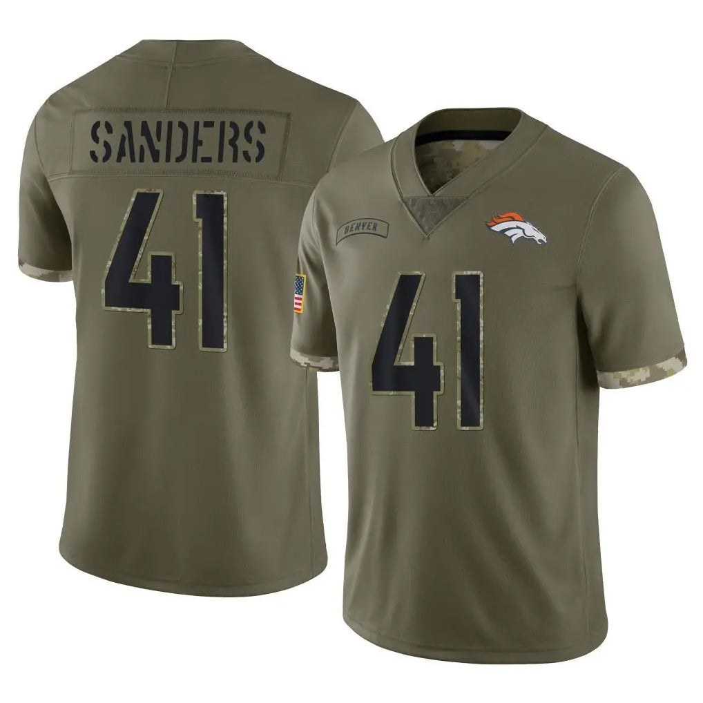 Johmsee D.Broncos #41 Drew Sanders Player Olive Salute To Service Limited Stitched Jerseys