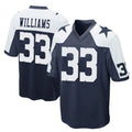 Johmsee D.Cowboys #33 Javonte Williams Player Navy-White Alternate Home Game Stitched Jerseys