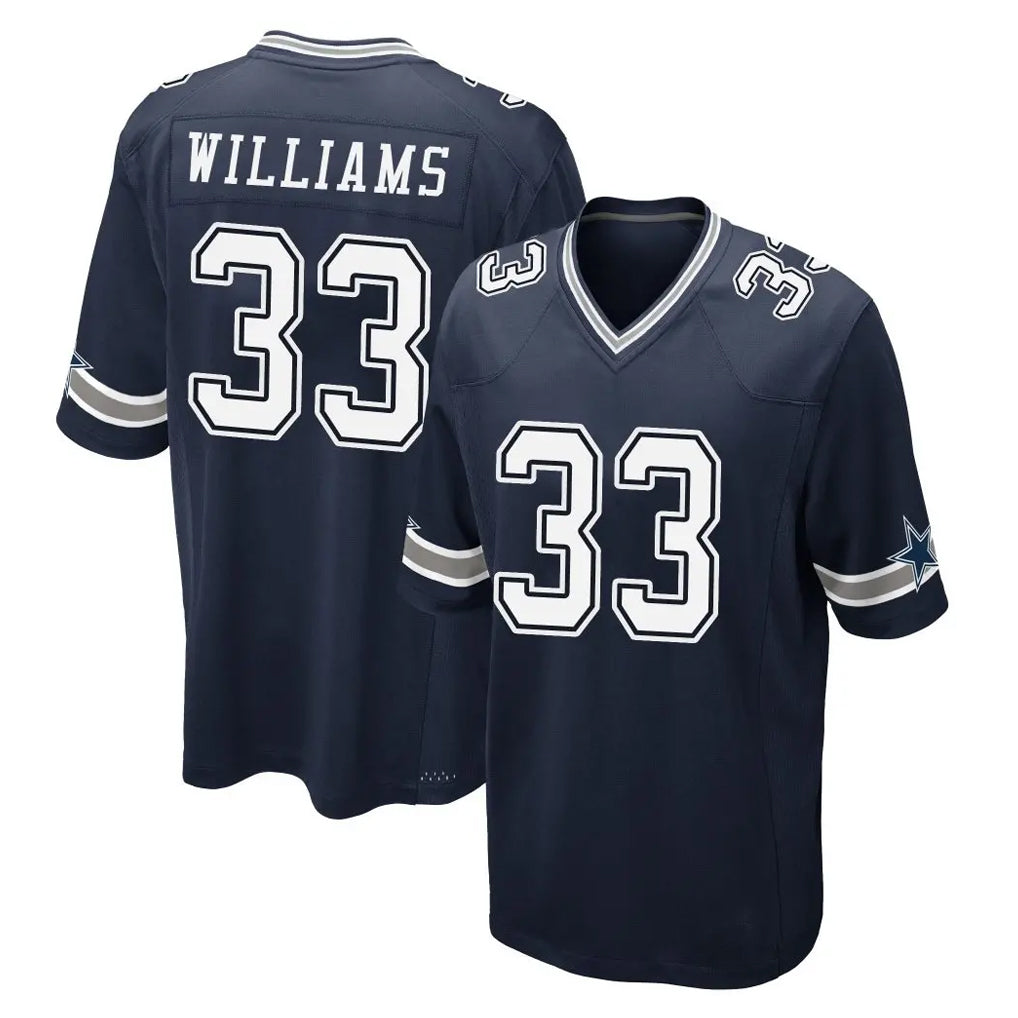 Johmsee D.Cowboys #33 Javonte Williams Player Navy Home Game Stitched Jerseys