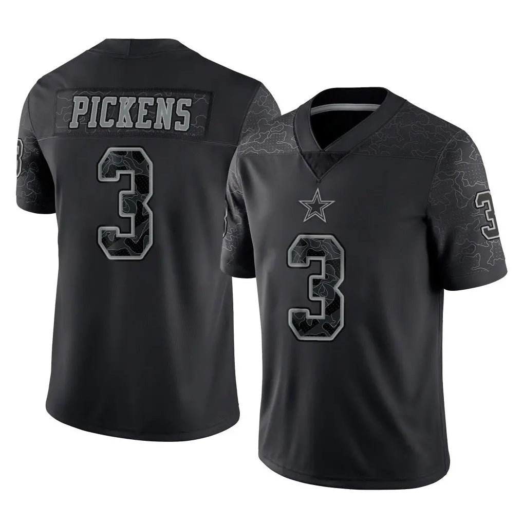 Johmsee D.Cowboys #3 George Pickens Player Black Limited Reflective Home Game Stitched Jerseys
