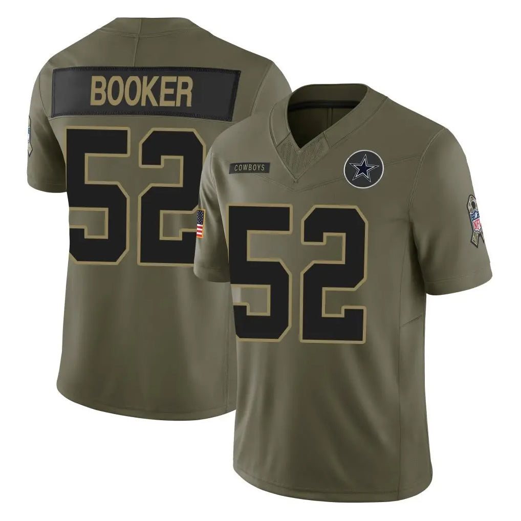 Johmsee D.Cowboys #52 Tyler Booker Player Olive 2025 Salute to Service Limited Home Game Stitched Jerseys