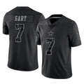 Johmsee D.Cowboys #7 Rashan Gary Player Black Limited Reflective Home Game Stitched Jerseys