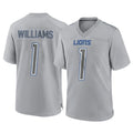 Johmsee D.Lions #1 Jameson Williams Player Gray Atmosphere Fashion Home Game Stitched Jerseys