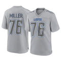 Johmsee D.Lions #76 Blake Miller Player Gray Atmosphere Fashion Home Game Stitched Jerseys