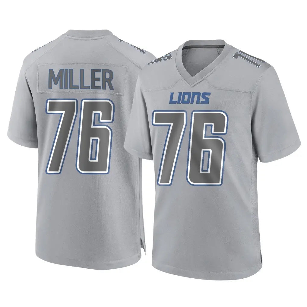 Johmsee D.Lions #76 Blake Miller Player Gray Atmosphere Fashion Home Game Stitched Jerseys