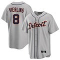 Johmsee D.Tigers #8 Matt Vierling Player Gray Home Game Stitched Jerseys