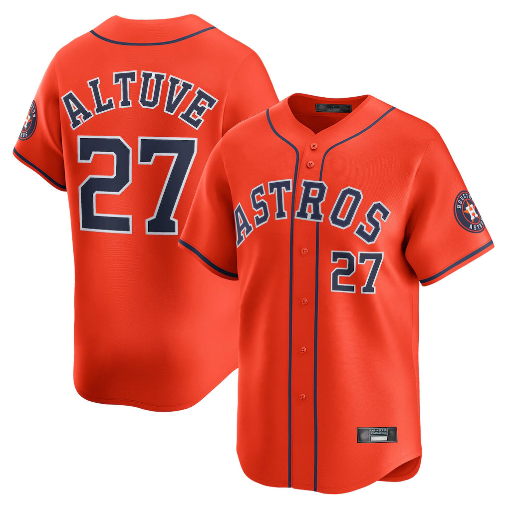 Johmsee H.Astros #27 Jose Altuve Player Orange Home Limited Stitched Jerseys