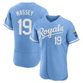 Johmsee KC.Royals #19 Michael Massey Player Light Blue Alt Limited Elite Home Stitched Jerseys