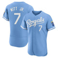 Johmsee KC.Royals #7 Bobby Witt Jr. Player Light Blue Alt Limited Elite Home Stitched Jerseys