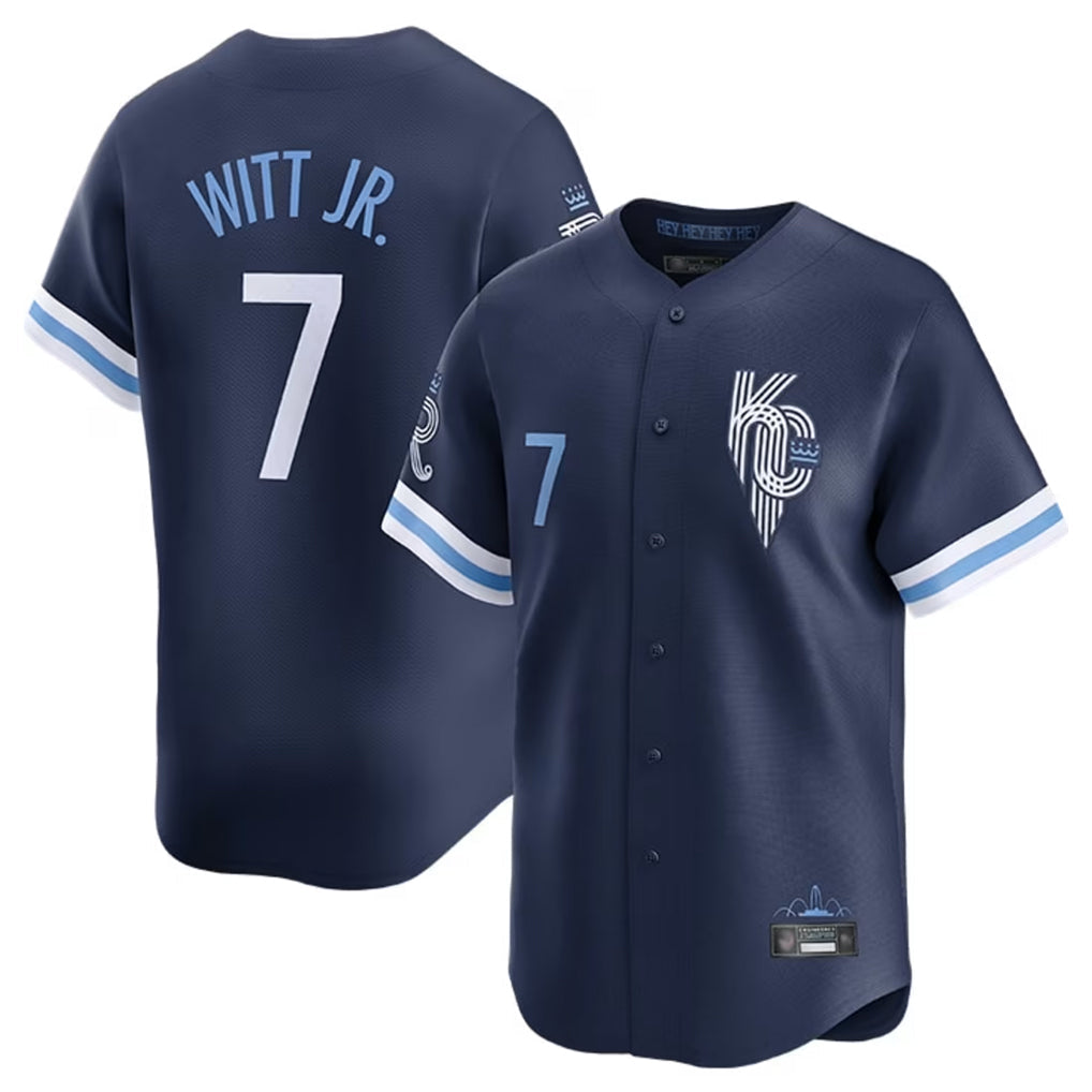 Johmsee KC.Royals #7 Bobby Witt Jr. Player Navy City Connect Limited Home Stitched Jerseys