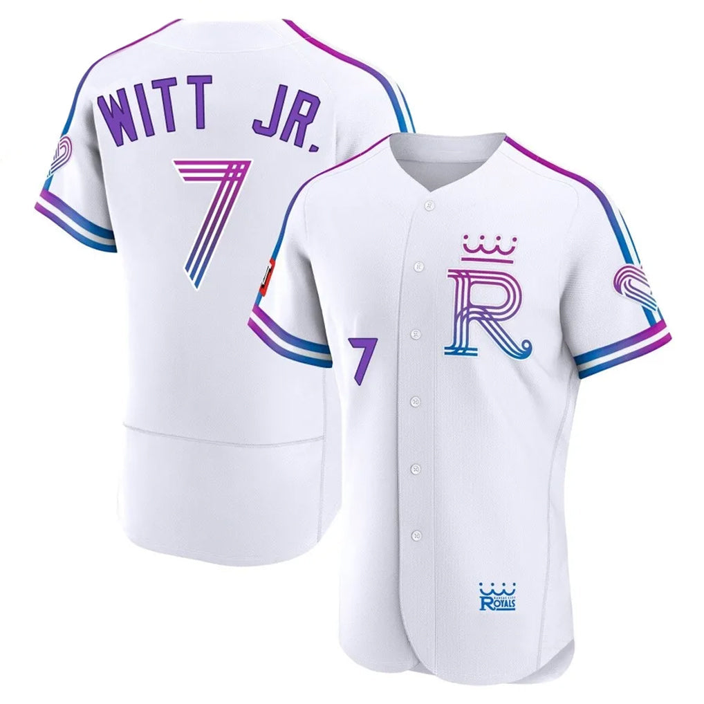 Johmsee KC.Royals #7 Bobby Witt Jr. Player White 2026 City Connect Limited Elite Home Stitched Jerseys