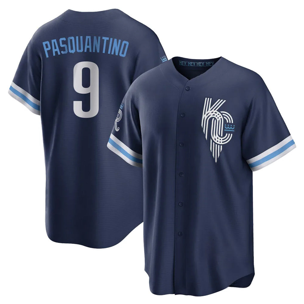 Johmsee KC.Royals #9 Vinnie Pasquantino Player Navy City Connect Home Game Stitched Jerseys