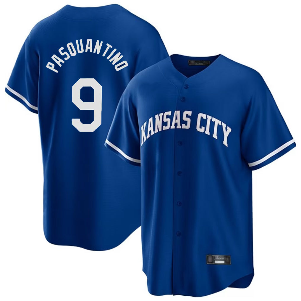 Johmsee KC.Royals #9 Vinnie Pasquantino Player Royal Game Home Stitched Jerseys