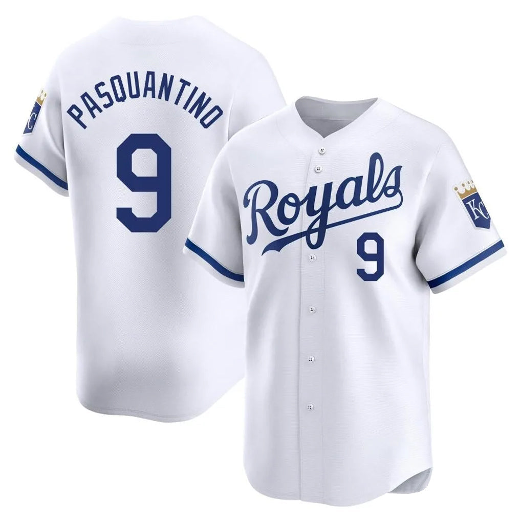 Johmsee KC.Royals #9 Vinnie Pasquantino Player White Alt Limited Home Stitched Jerseys