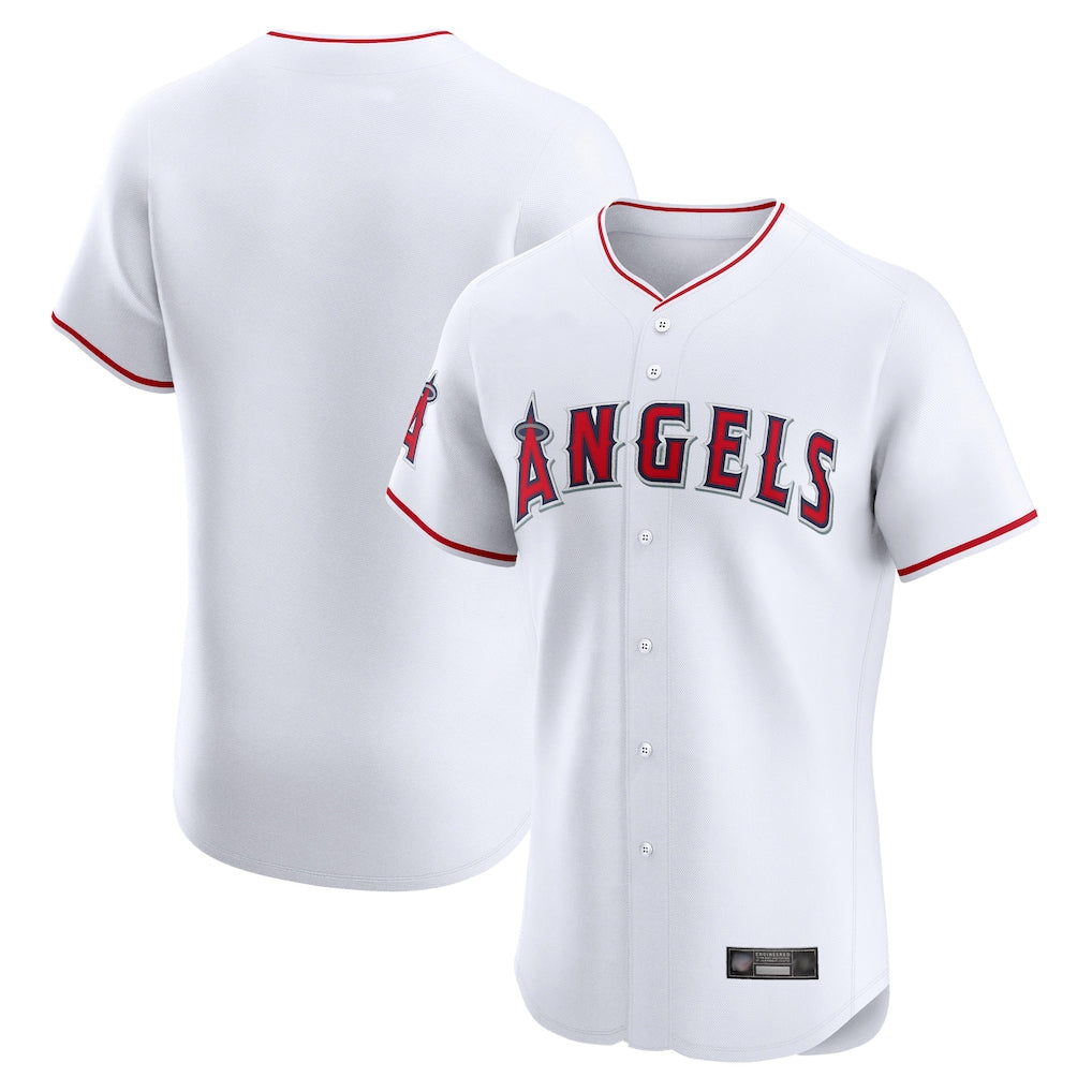 Johmsee LA.Angels White Limited Elite Home Blank Player Stitched Jerseys
