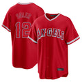 Johmsee LA.Angels #12 Jorge Soler Player Red Home Game Stitched Jerseys