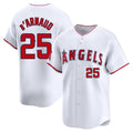 Johmsee LA.Angels #25 Travis d'Arnaud Player White Limited Home Stitched Jerseys