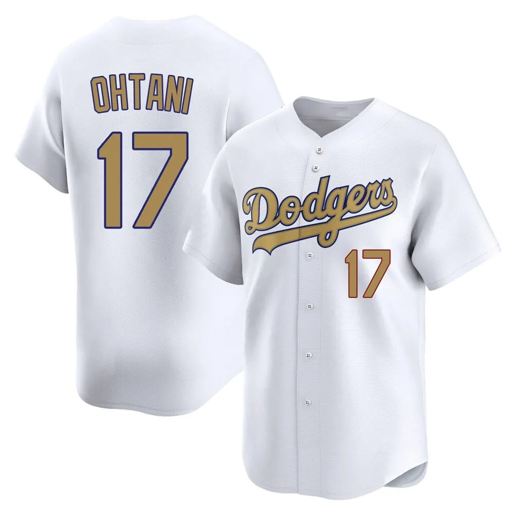 Johmsee LA.Dodgers #17 Shohei Ohtani Player Gold Collection Limited Home Stitched Jerseys