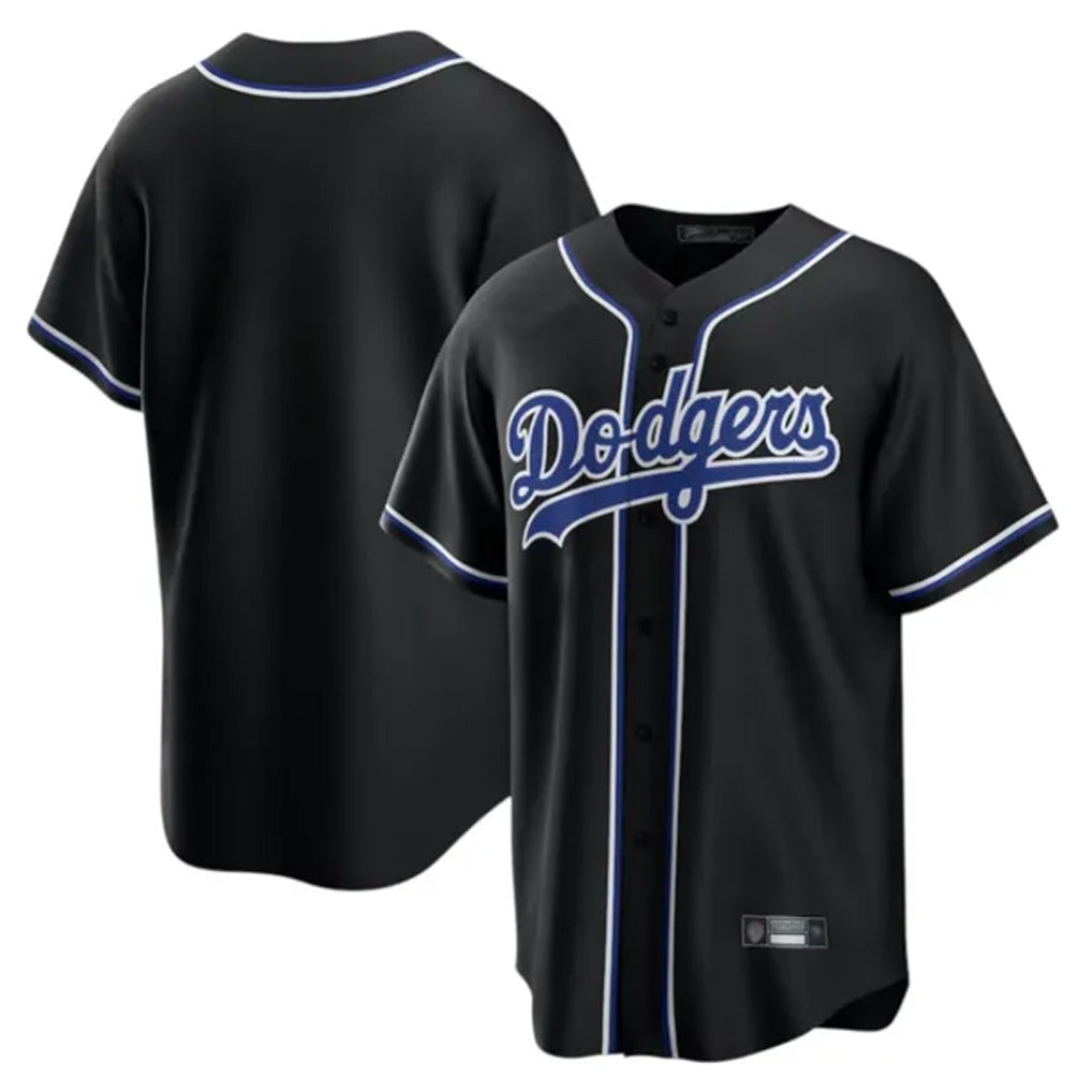 Johmsee LA.Dodgers Blank Player Black Carbon Limited Home Stitched Jerseys